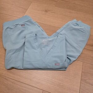 FIGS Scrub Set Womens XL Sea Glass Green Zamora Joggers Catarina Top Limited Ed.